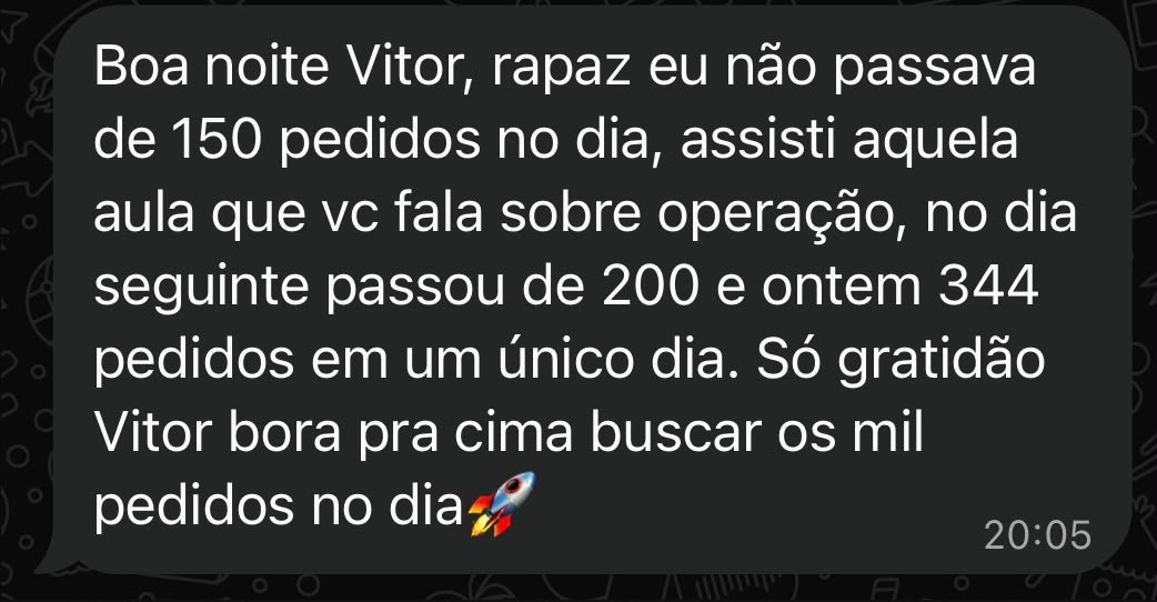 Depoimento Aluno 03 - 344 pedidos no dia